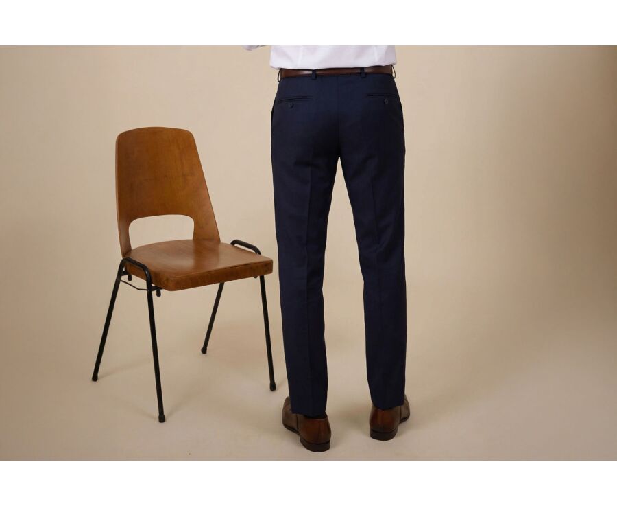 Men's Navy Suit Trousers - LAZARE