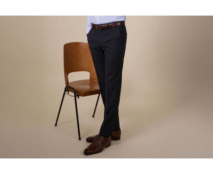 Men's Navy Suit Trousers - LAZARE