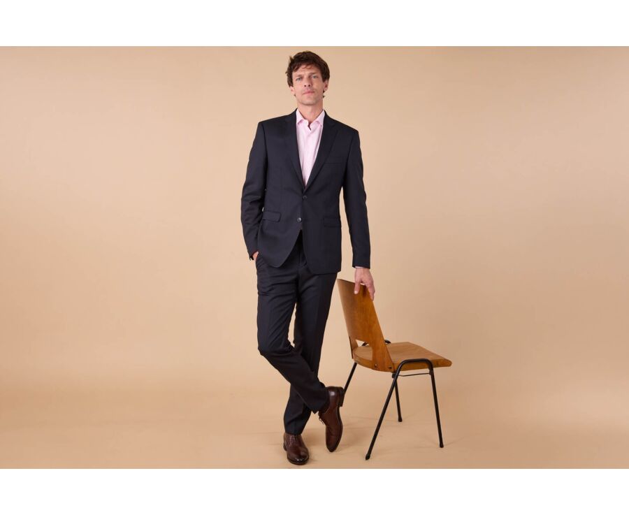 Men's Navy Suit Trousers - LAZARE