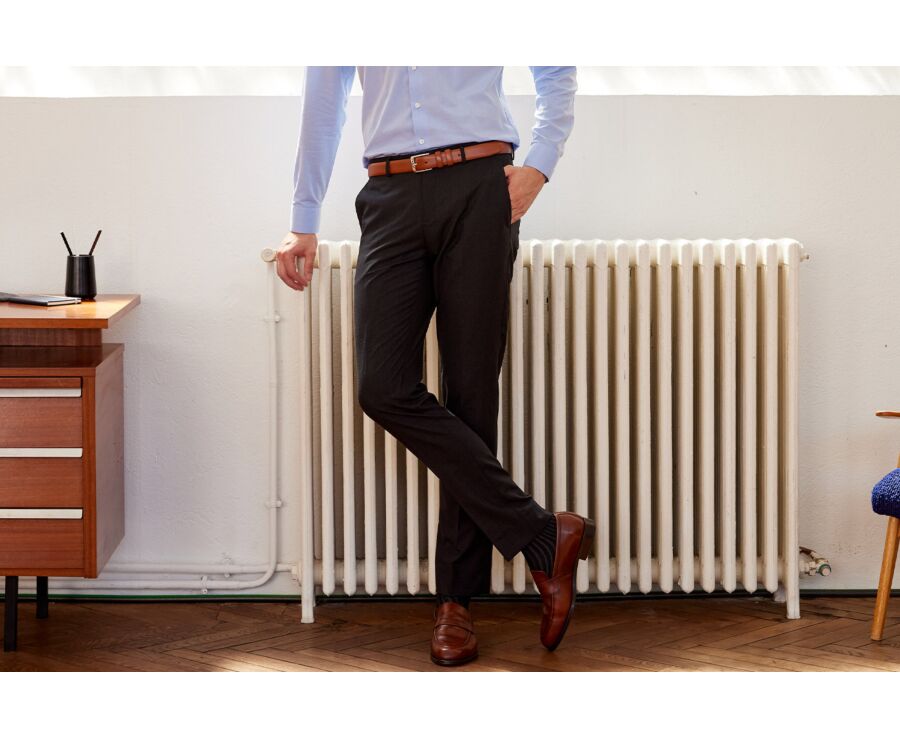 Men's Grey Anthracite Suit Trousers - LAZARE