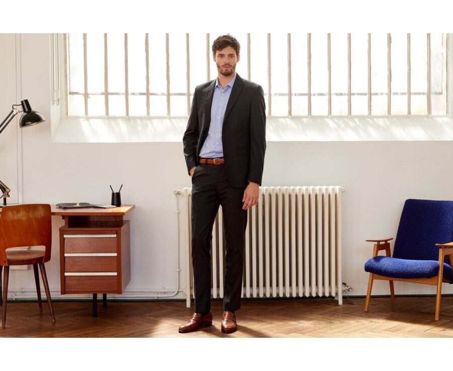 Men's Grey Anthracite Suit Trousers - LAZARE