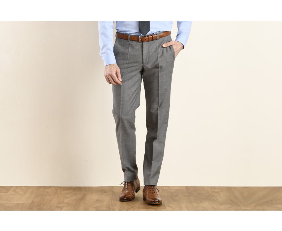 Men's Light Grey Suit Trousers - LAZARE