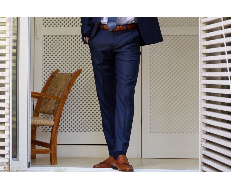 Men's Prussian Blue Suit Trousers - LAZARE