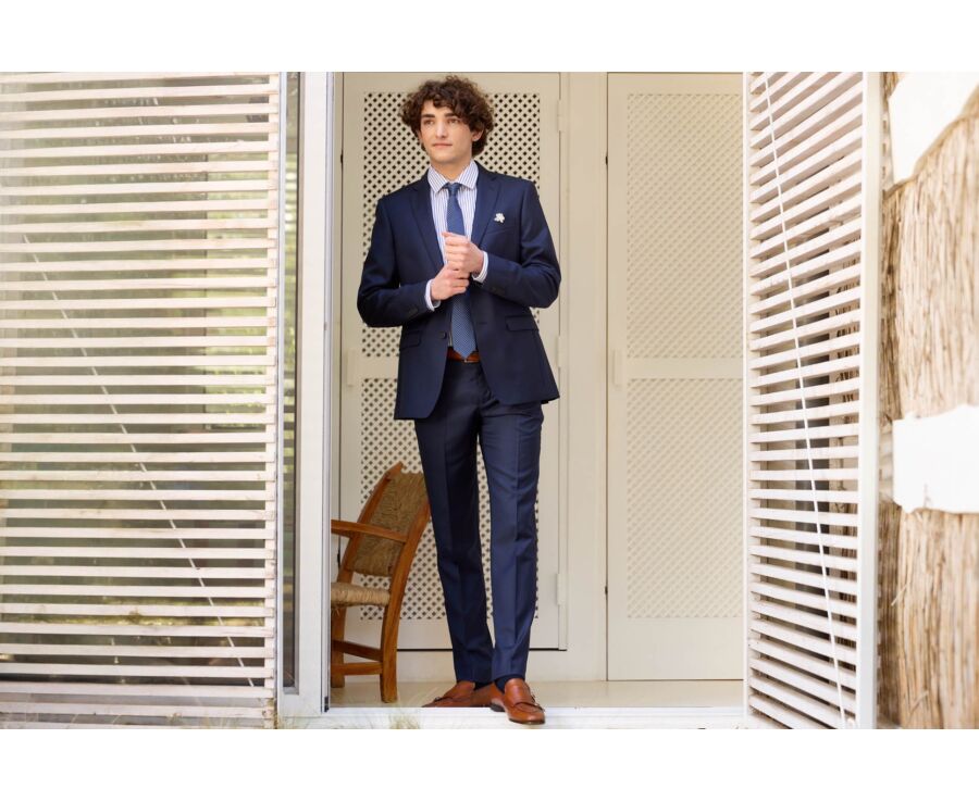 Men's Prussian Blue Suit Trousers - LAZARE