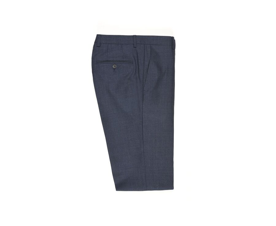 Men's Dark Blue Melange Suit Trousers - LAZARE