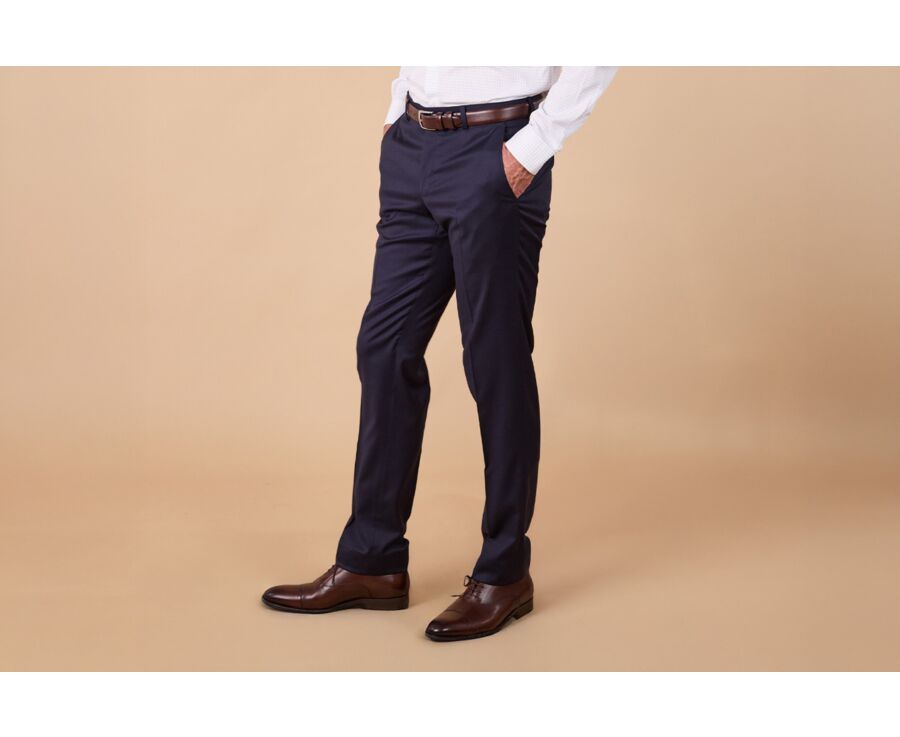 Men's Suit Trousers - Navy Blue  - LAZARE