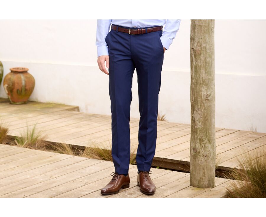 Men's Light  Suit Trousers - Navy II - LAZARE