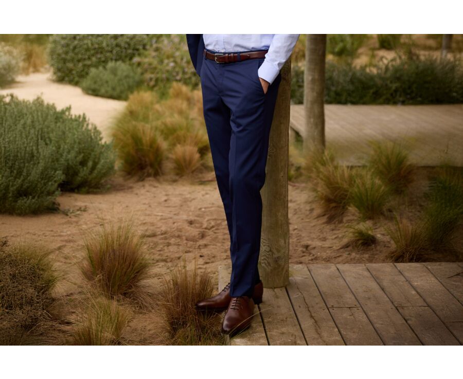 Men's Light  Suit Trousers - Navy II - LAZARE
