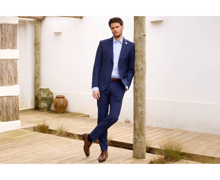 Men's Light Navy blue Suit Trousers - LAZARE