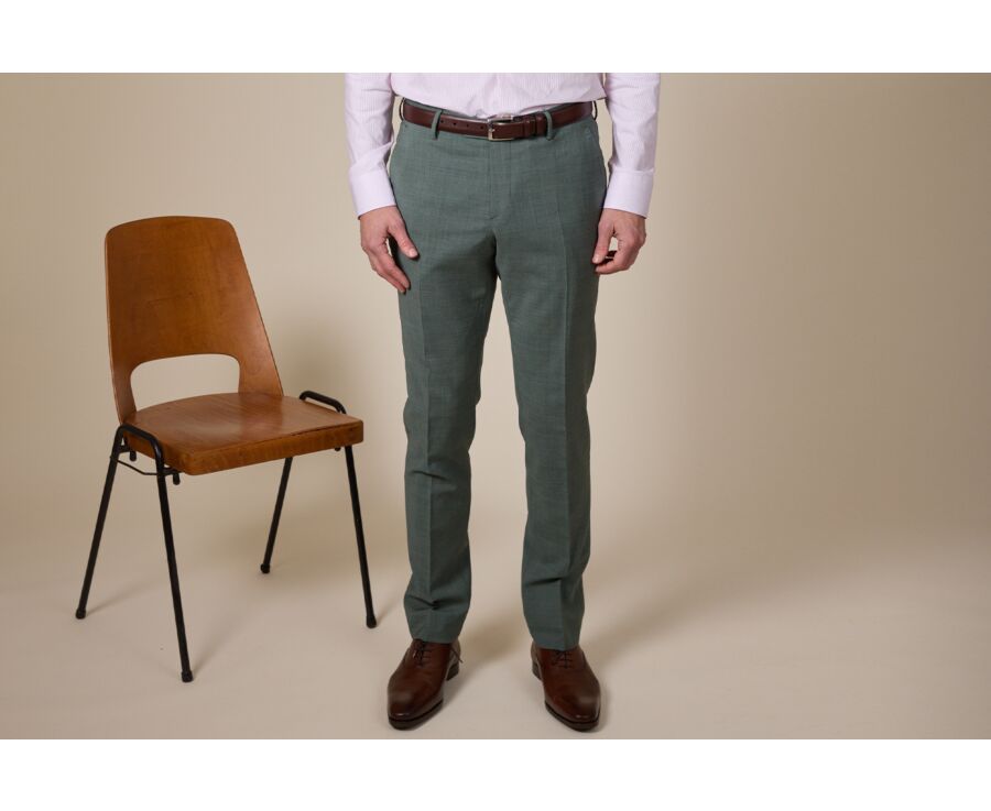Men's Suit Trousers Linden Green - LAZARE