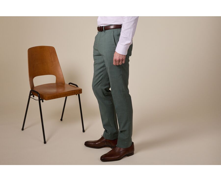 Men's Suit Trousers Linden Green - LAZARE