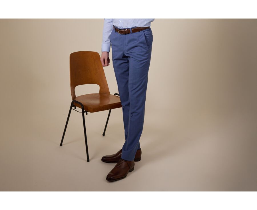 Light Blue Melange II - Suit Trousers - LAZARE