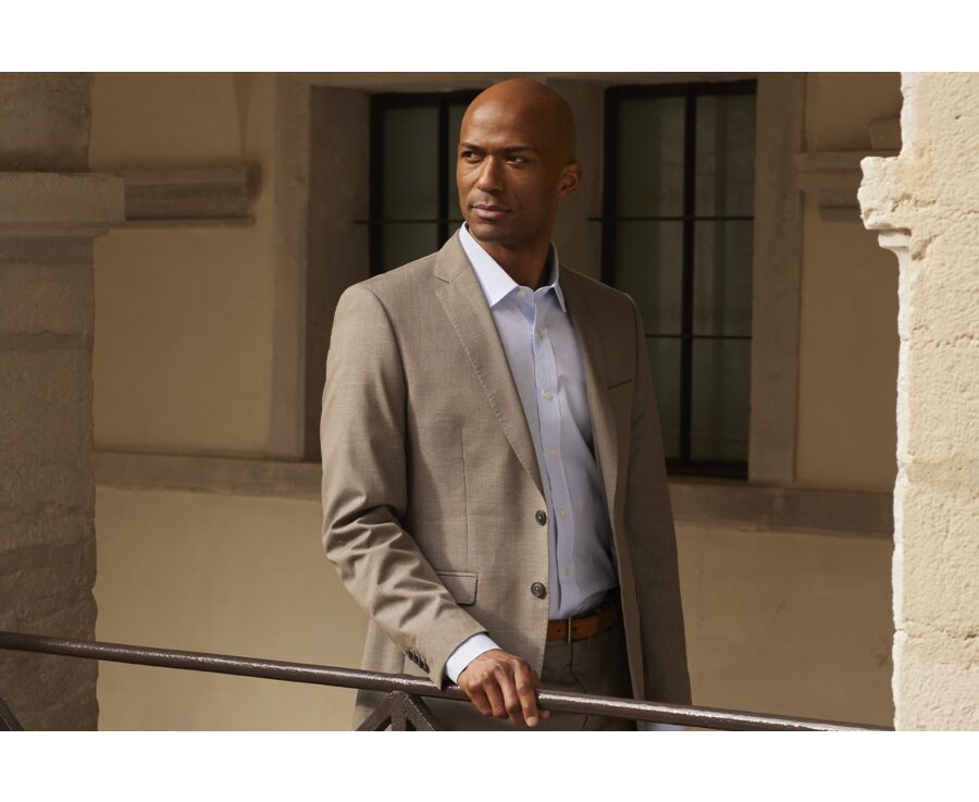 Men's Taupe melange Suit Jacket - LAZARE