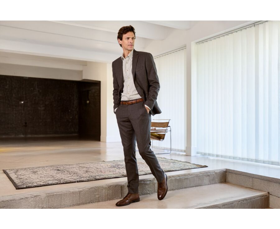 Chocolate Melange Men's Suit Jacket - LAZARE