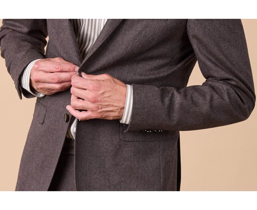 Chocolate Melange Men's Suit Jacket - LAZARE