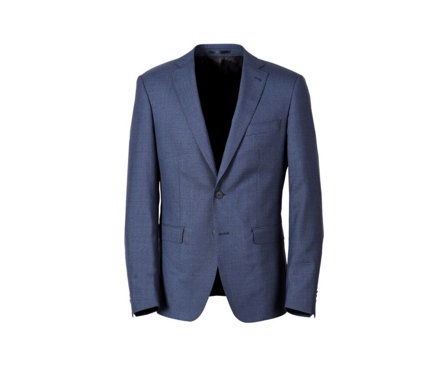 Men's Blue Melange Suit Jacket - LAZARE