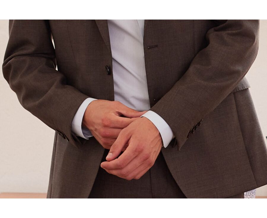 Men's Brown Melange Suit Jacket - LAZARE