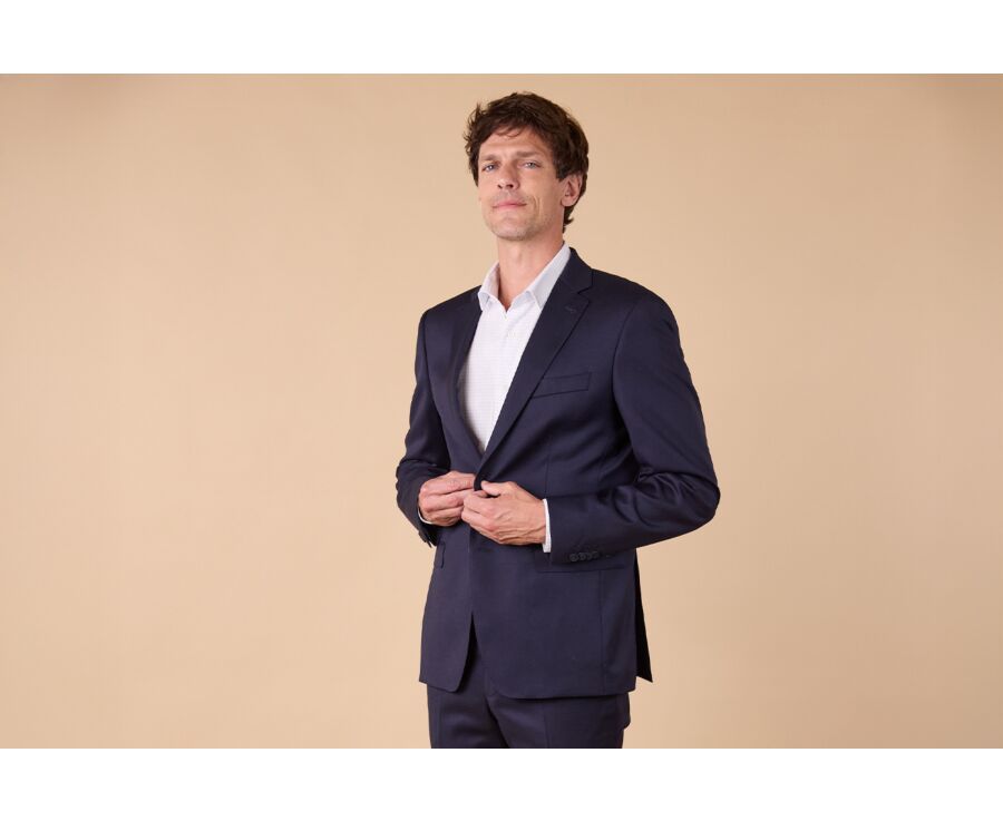 Men's Suit Jacket - Navy Blue - LAZARE