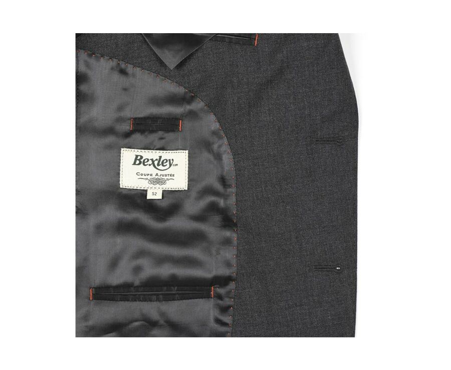 Men's Dark Grey Melange Suit Jacket - LAZARE