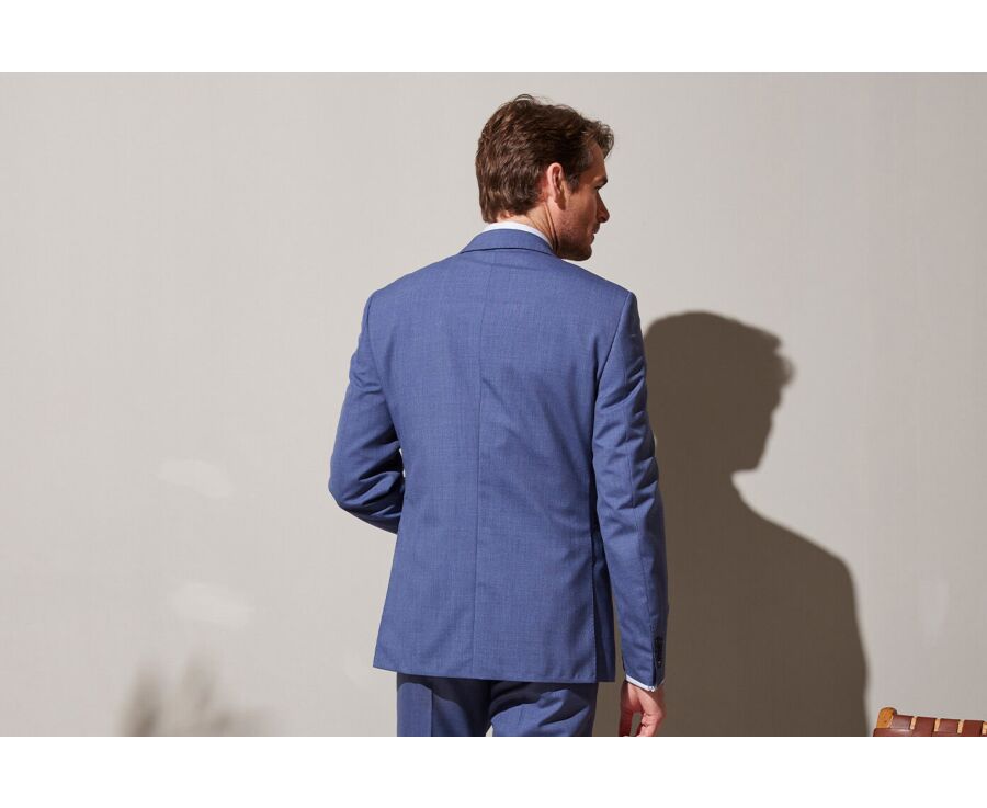Men's Light Blue Melange Suit Jacket - LAZARE