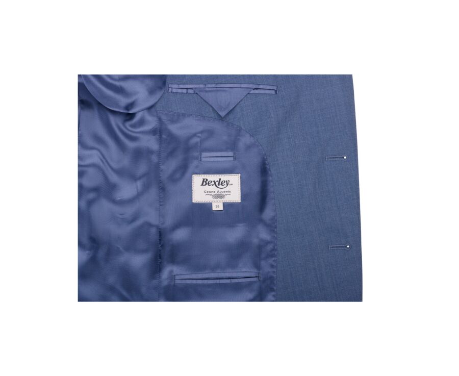 Men's Light Blue Melange Suit Jacket - LAZARE