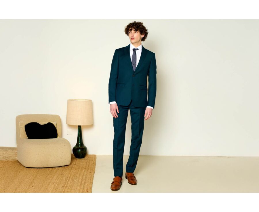 Men's Bottle Green Suit Jacket - LAZARE