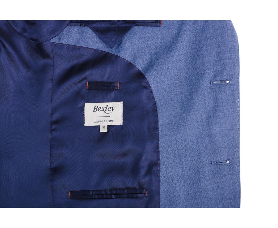 Middle Blue Melange Suit Jacket - LAZARE