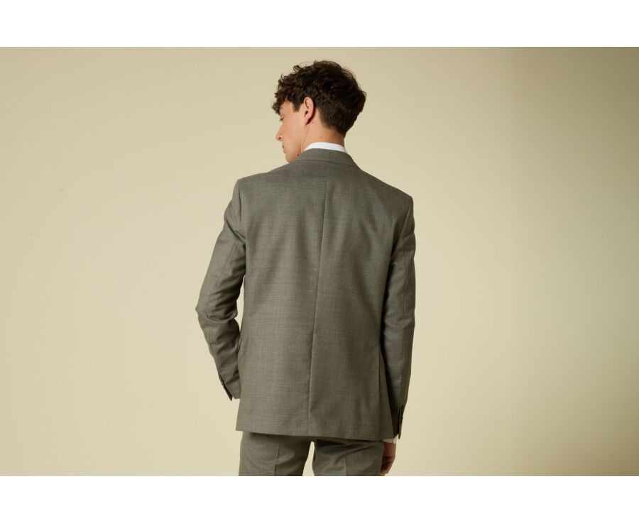 Light Khaki Melange Men's Suit Jacket - LAZARE