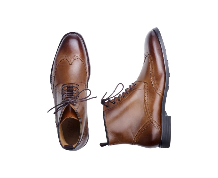 Patina Chocolate lace-up Boots Derby - CHARING GOMME CITY