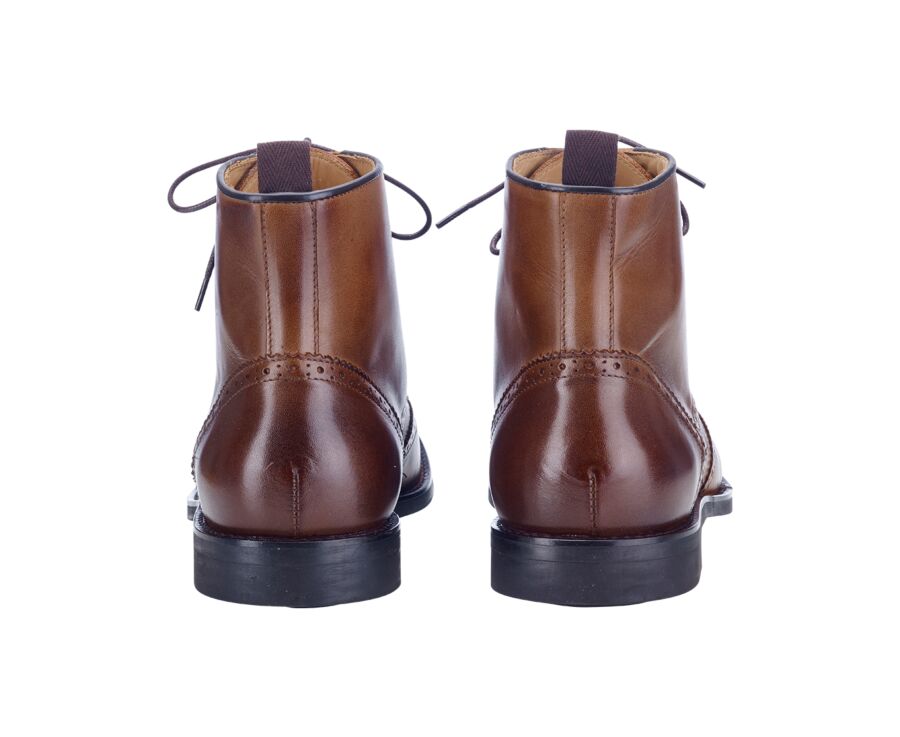 Patina Chocolate lace-up Boots Derby - CHARING GOMME CITY