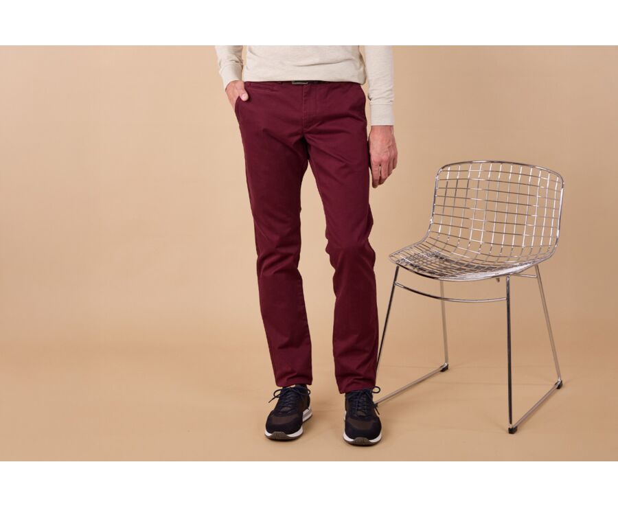 Burgundy Chino trousers for men - NIGEL II