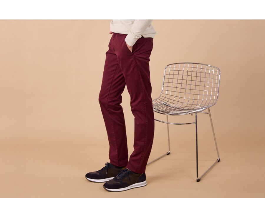 Burgundy Chino trousers for men - NIGEL II