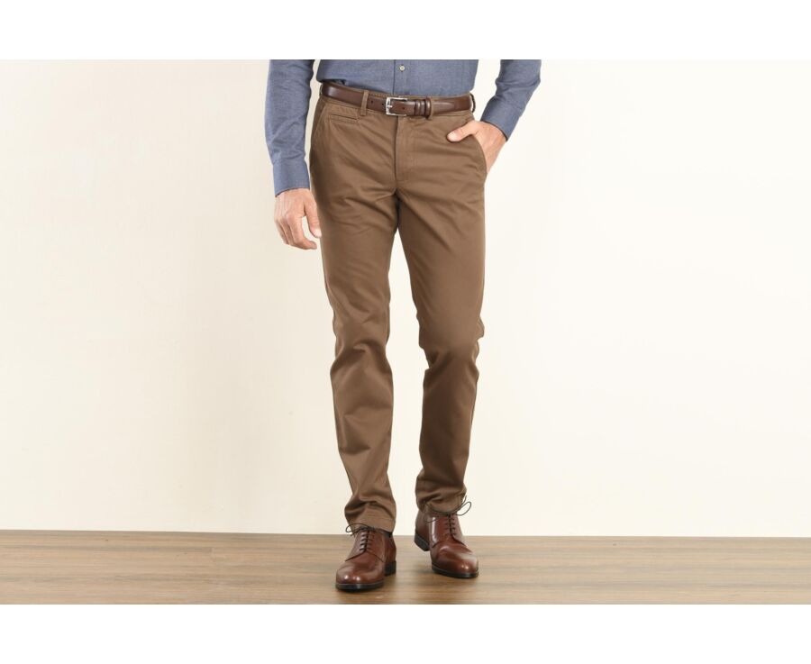 Chocolate Chino trousers for men - NIGEL II