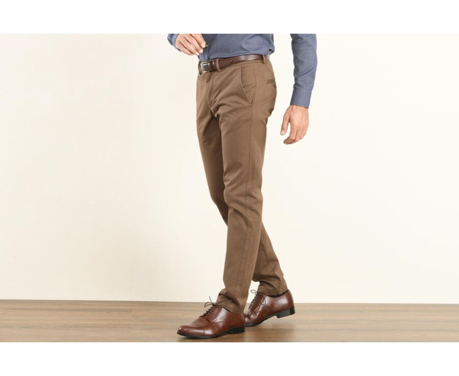 Chocolate Chino trousers for men - NIGEL II