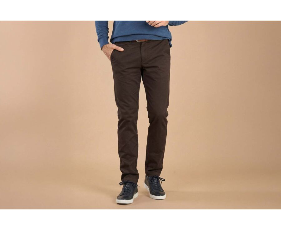 Dark Brown Chino trousers for men - NIGEL II