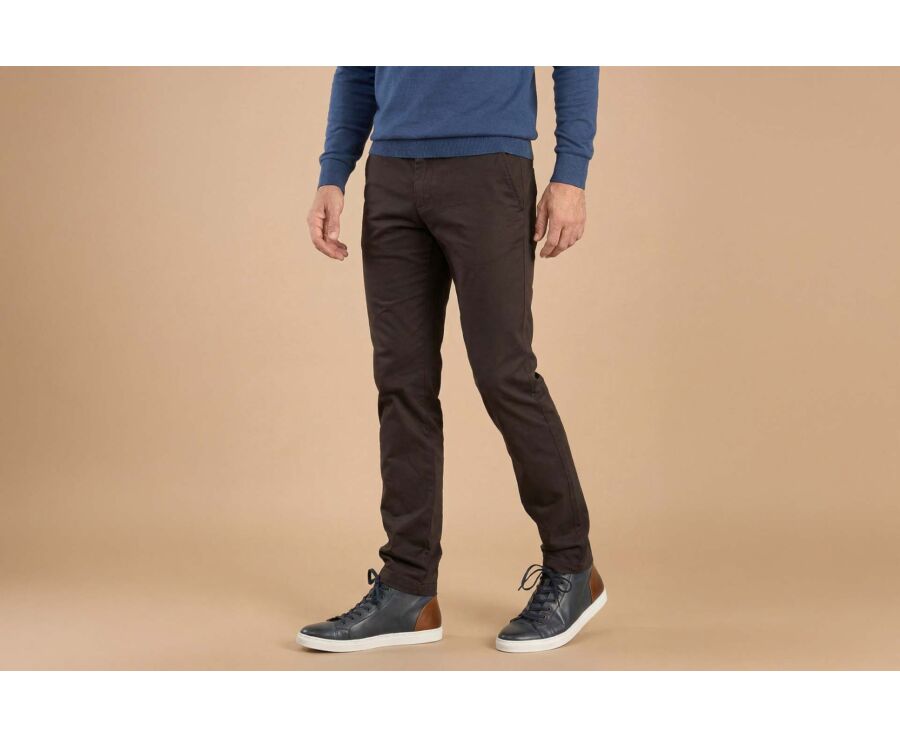 Dark Brown Chino trousers for men - NIGEL II