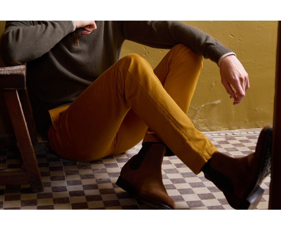 Dark Ocher Chino trousers for men - NIGEL II