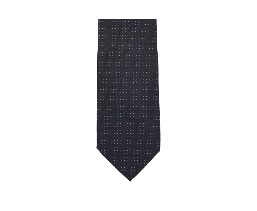 Navy Silk Tie with Royal Blue Micro dots