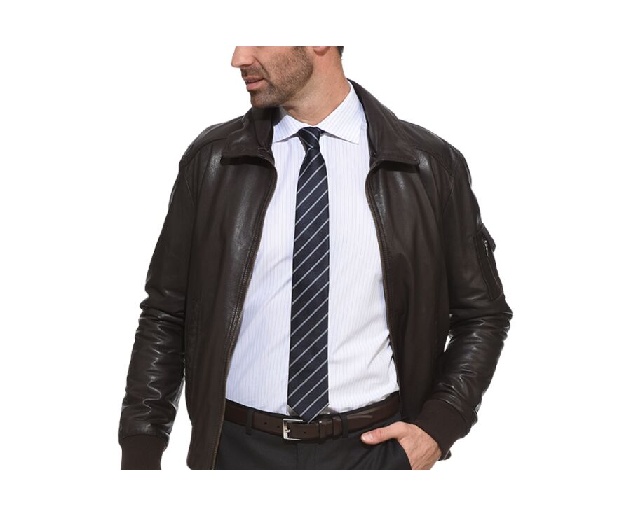 Navy and Sky Blue Striped Silk Tie