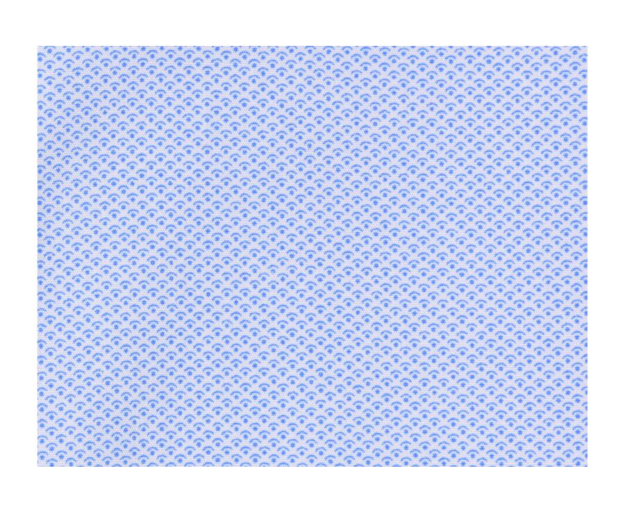 White printed shirt - blue patterns - Straight collar - OSCAR