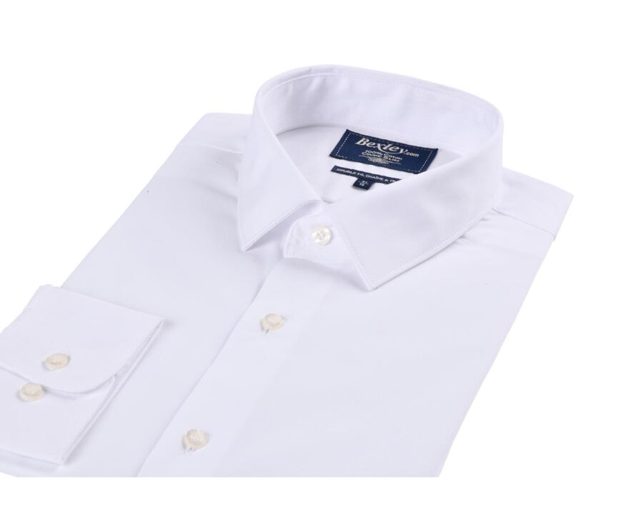 White Cotton Poplin Slim fit shirt - LOUIS CLASSIC SLIM