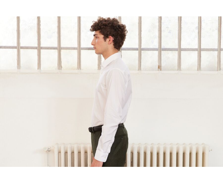 White Cotton Poplin Slim fit shirt - LOUIS CLASSIC SLIM