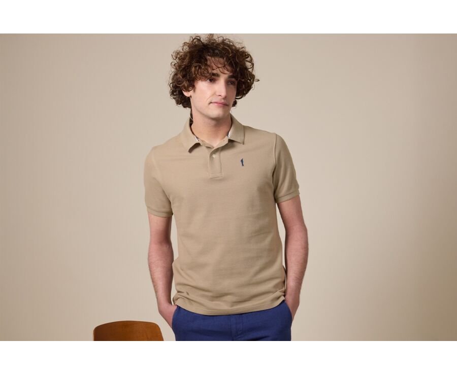 Beige Men's polo shirt - ANDY II