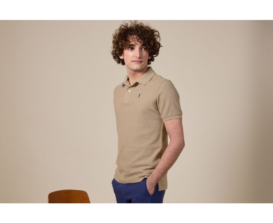 Beige Men's polo shirt - ANDY II