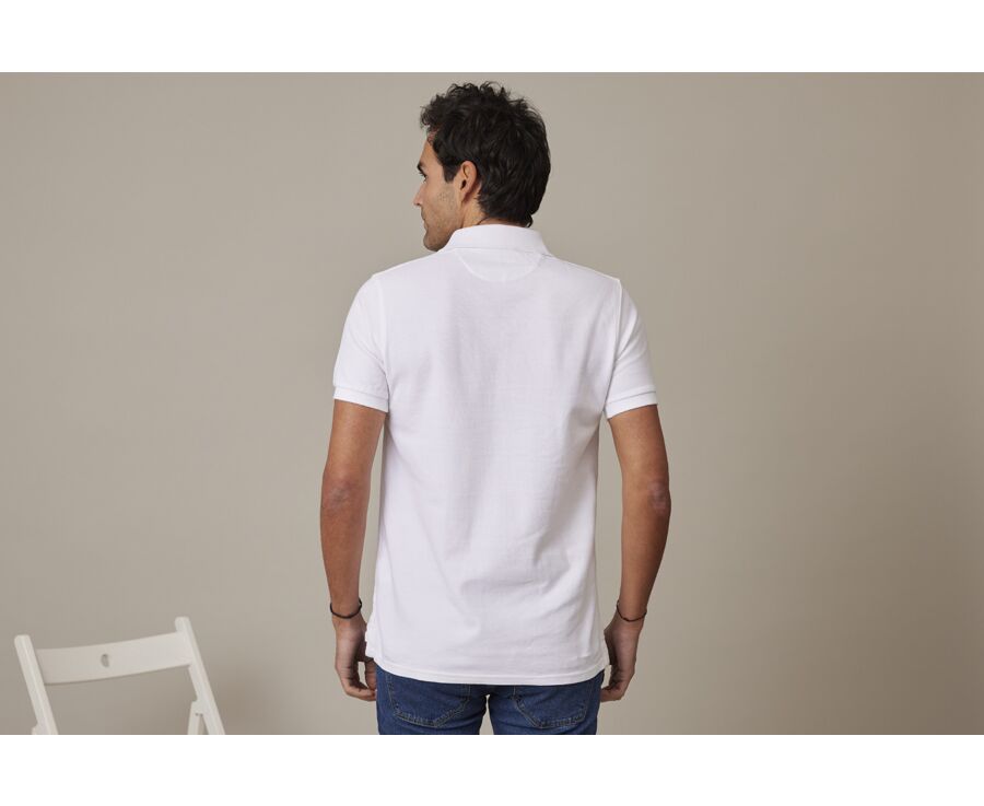 White Men's cotton polo shirt - ANDY II