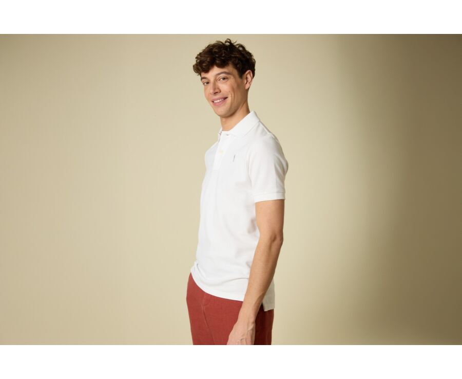 White Men's cotton polo shirt - ANDY II
