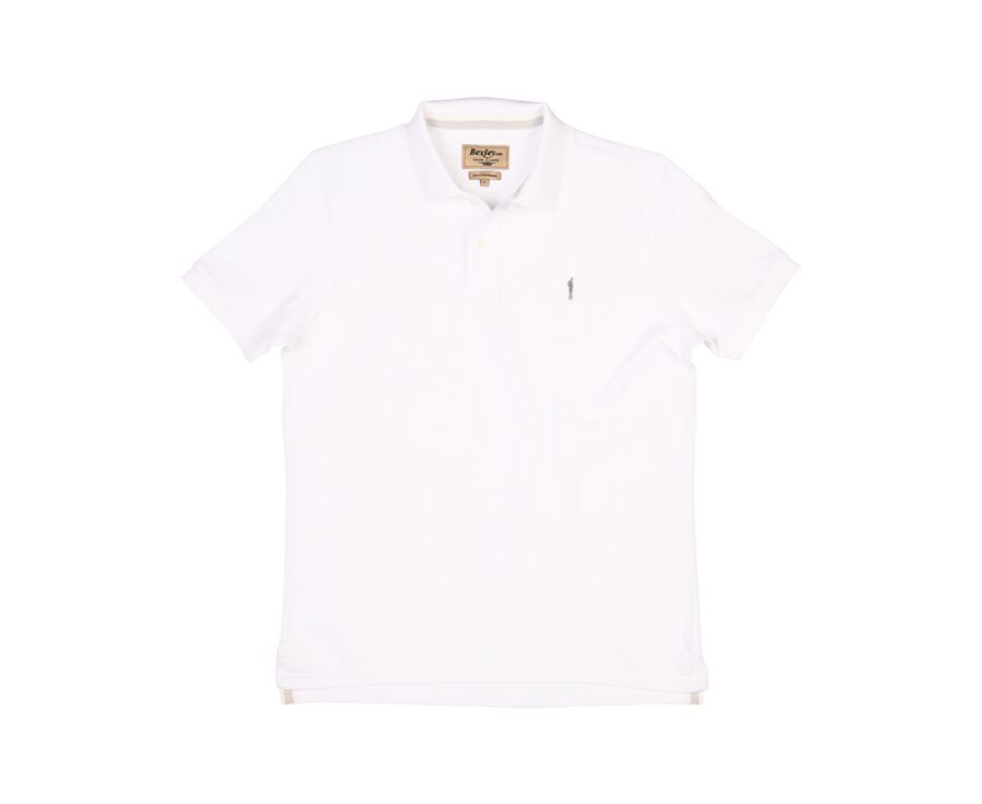 White Men's cotton polo shirt - ANDY II