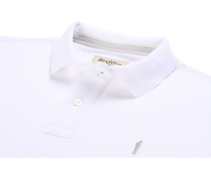 White Men's cotton polo shirt - ANDY II