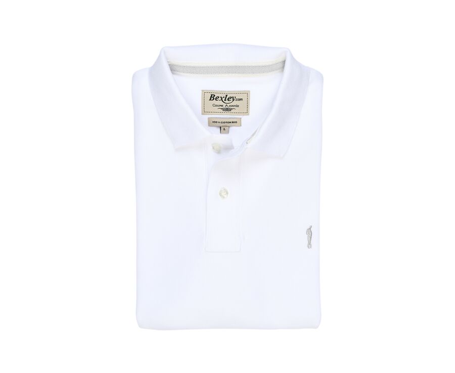 White Men's cotton polo shirt - ANDY II