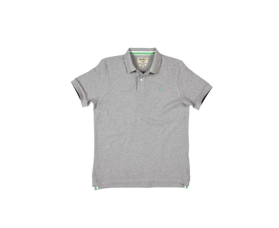 Grey Melange Men's polo shirt - ANDY II